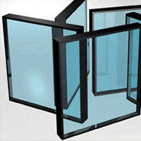 multiple double glazed units shown outside of their frames