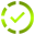 Icon of a tick and a progress marking surrounding it