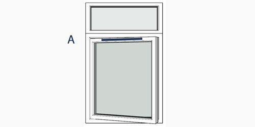 possible positions for trickle vents using the selected window configuration