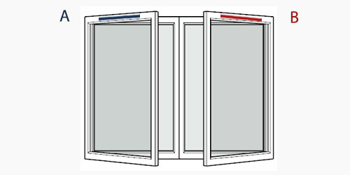 possible positions for trickle vents using the selected window configuration