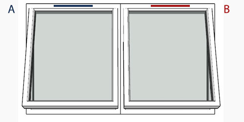 possible positions for trickle vents using the selected window configuration