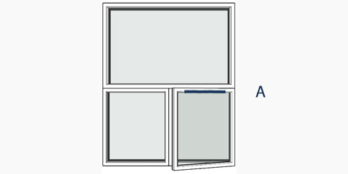 possible positions for trickle vents using the selected window configuration
